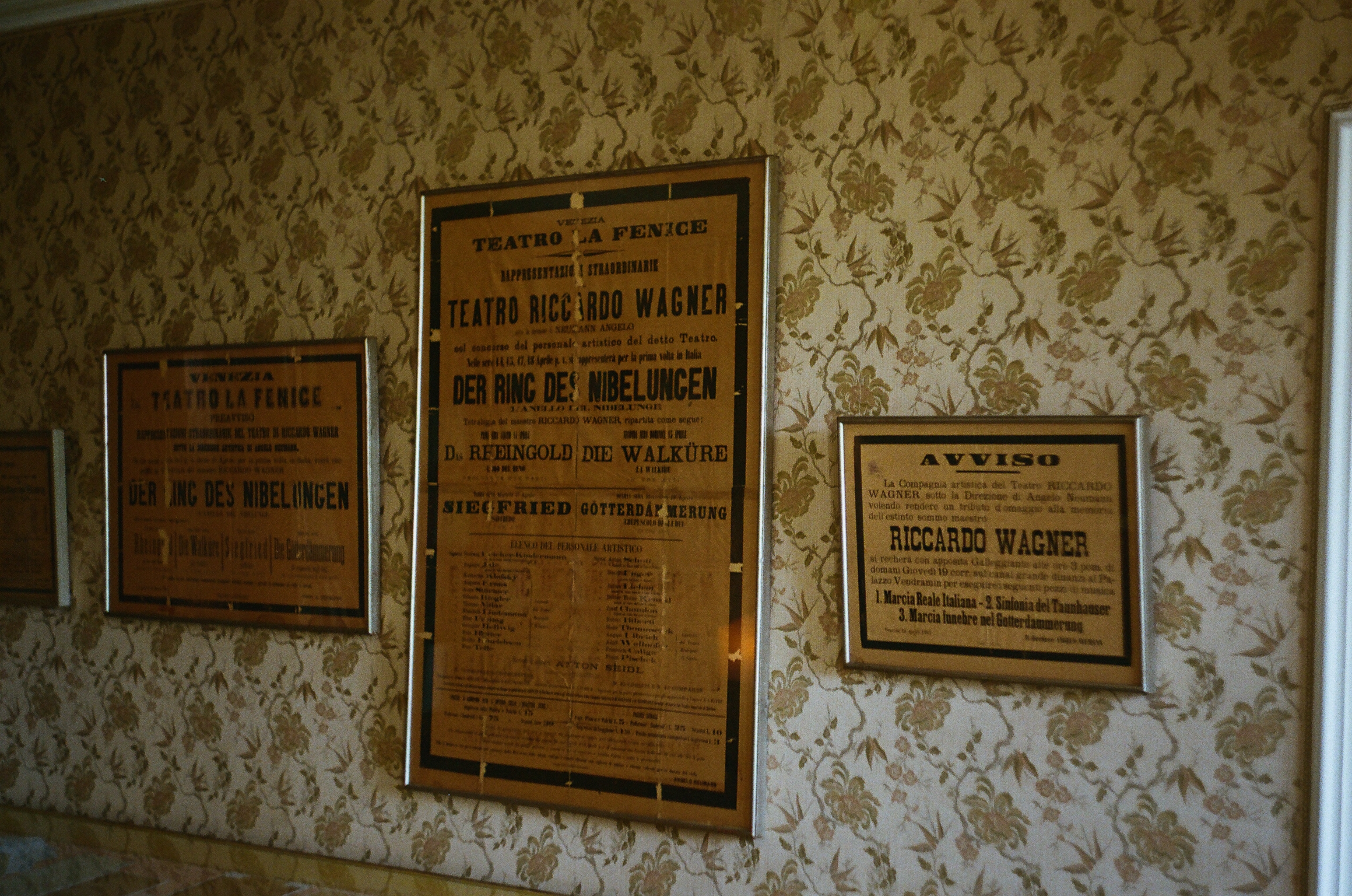 Newspaper clipping enlarged on a wall in a museum 