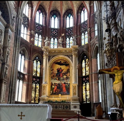 Inside a church in Venice