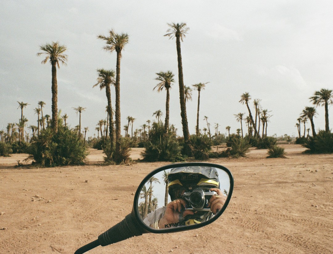 Finding serenity in the Moroccan desert landscape, where a few trees bring life to the arid terrain.