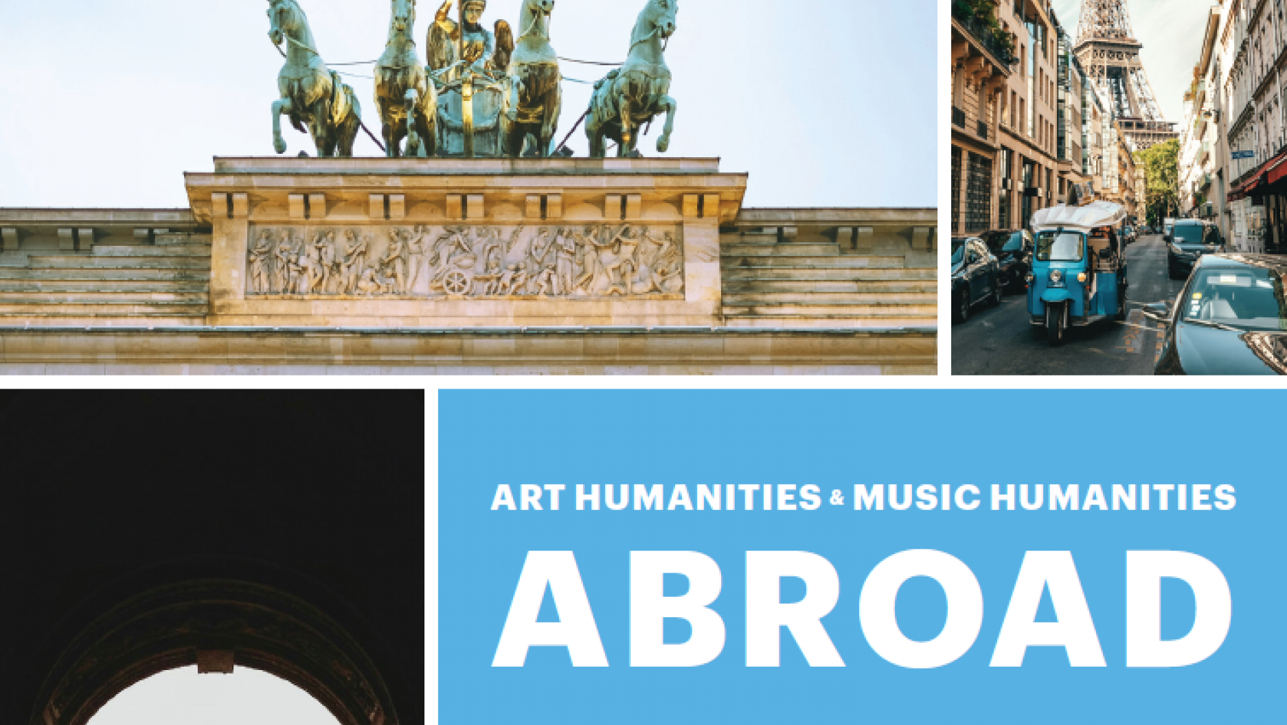 Images of landmarks in Berlin and Paris like Eiffel Tower and Brandenburg Gate