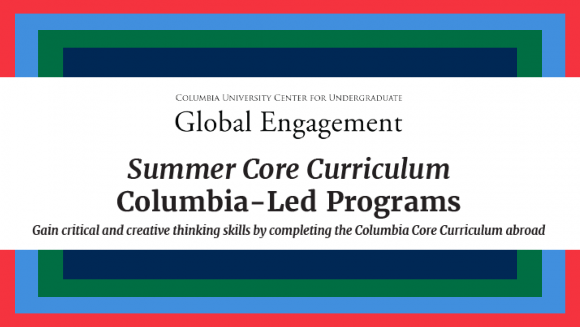 Graphic for Summer Core Curiculum Opportunities