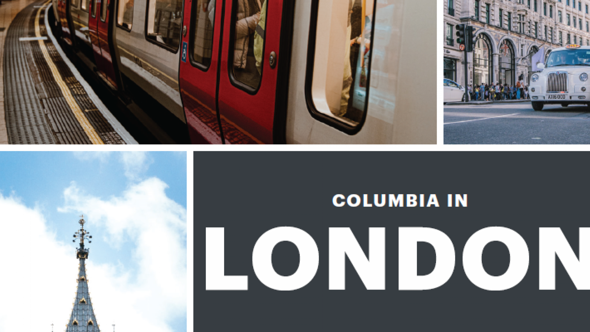 Images from around London like cars driving on a street and the metro