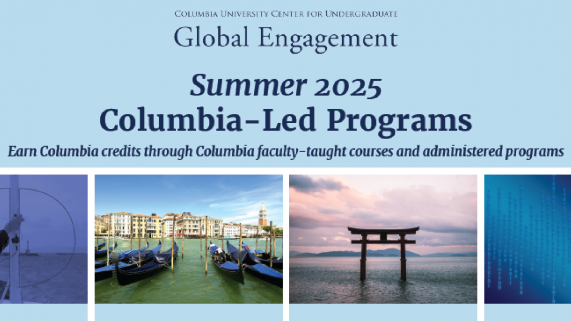 Graphic with Columbia-Led Summer 2025 opportunities