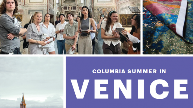 Images from around Venice like students visiting a local church to explore the art and architecture