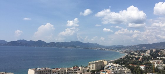 Cannes shoreline from atop a belltower