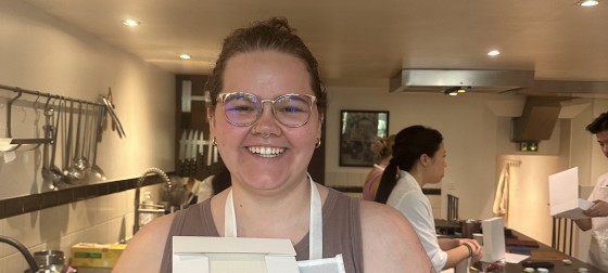 Lalaine Maylen Huertas taking a culinary class at Atelier Macarons