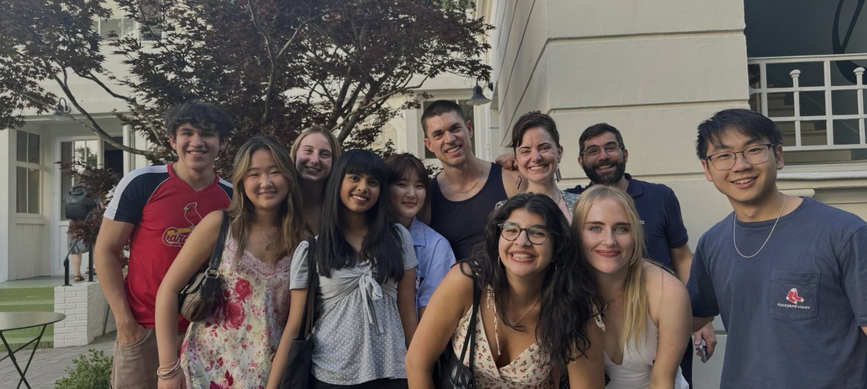 John standing with the Global Neuroscience cohort, Professor Iemi, and Professor Spagna at Reid Hall