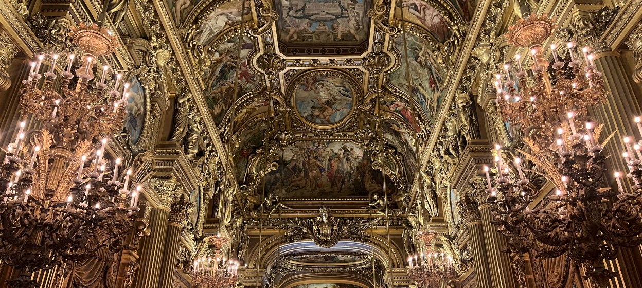 Beautiful gold painting inside a Paris museum