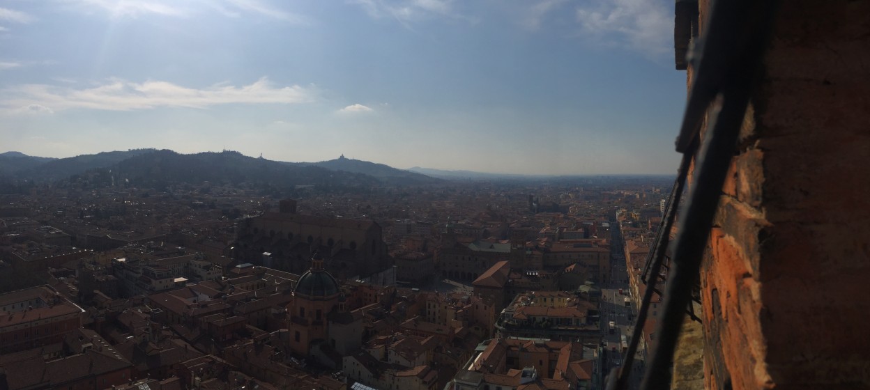Overlooking buildings in Bologna, Italy