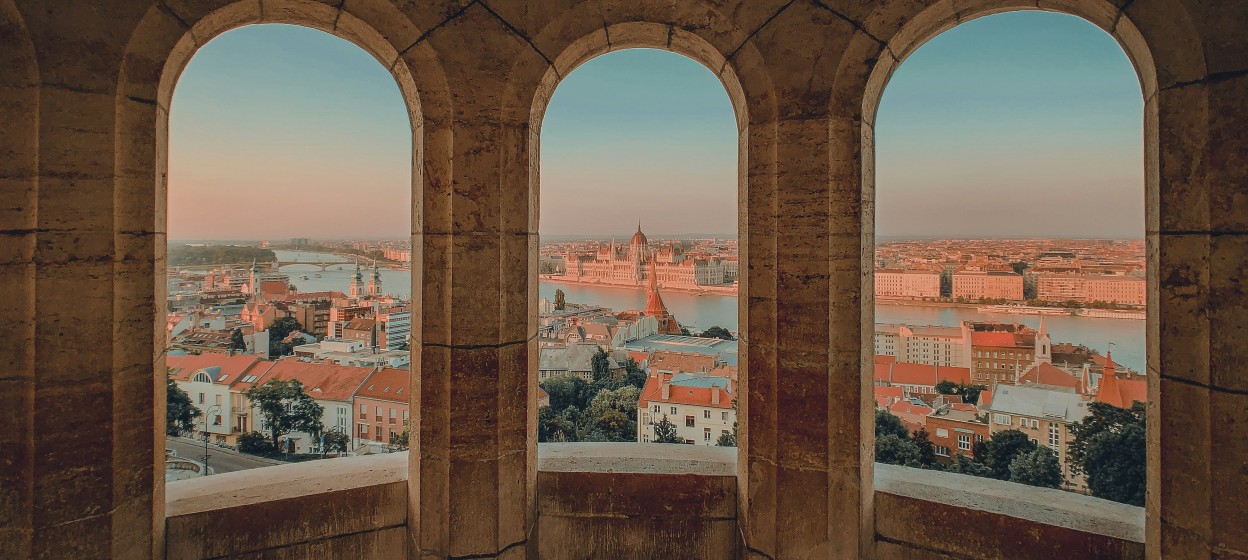 Parliament Building from Fisherman's Bastion in Budapest