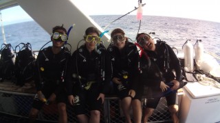 Students in scuba-diving gear