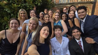 Kayla taking a selfie with the GLOBES cohort in Cambridge
