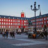 Late evening in the Plaza Mayor in Madrid, Spain