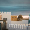 White and teal dome buildings in Kairouan, Tunisia